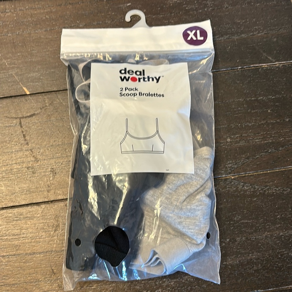 NWT Deal Worthy 2 pack scoop bralettes size XL (38DD and 40D)